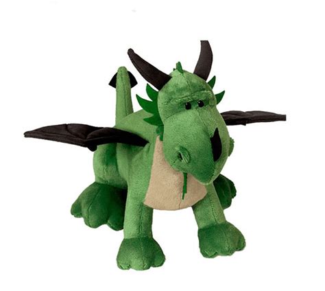 Green and Black Cute Dragon Plush in Polyester and Cotton