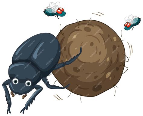 Free Vector | A dung beetle cartoon character