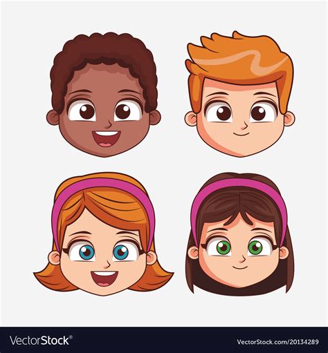 Children face cartoon Royalty Free Vector Image