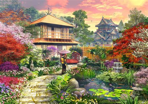 Japanese Garden | Japan garden, Garden painting, Japanese garden