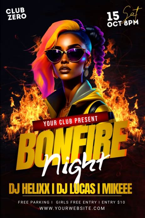 Bonfire Night Party Template | PosterMyWall