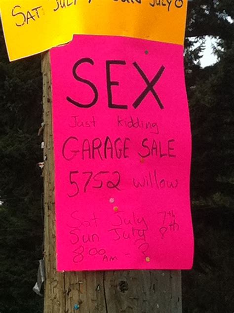 Garage sale sign Yard Sale Signs Funny, Funny Signs, Garage Sale Tips, Garage Sales, Yard Sales ...