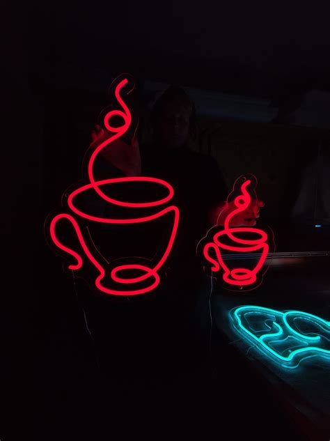 Cup Neon Sign Coffee Cup Led Neon Sign Tea Cup Neon Lights - Etsy