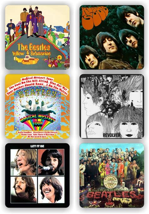 The Beatles Iconic Record Sleeve Covers Six Pack Coaster Set - Etsy