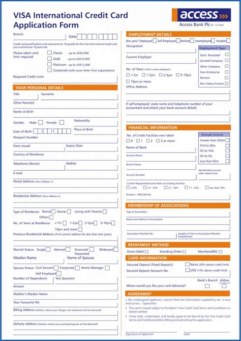 √ Free Printable Credit Card Application Form and How to Fill It