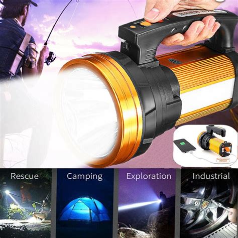 Super Bright LED Searchlight Rechargeable Handheld Spotlight Flashlight Portable - Walmart.com ...