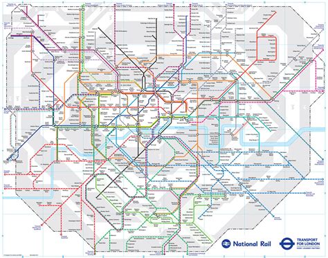 Map of London commuter rail: stations & lines