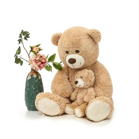 MorisMos Giant Teddy Bear Mommy and Baby Bear Soft Plush Bear Stuffed ...