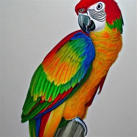 a beautiful color pencil drawing of a parrot by chuppy | Stable Diffusion