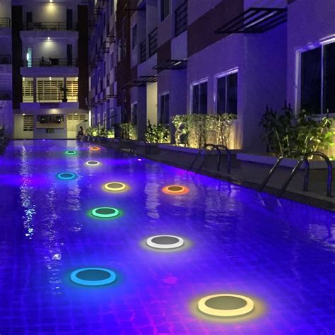 16 Colors RGB Solar LED Underwater Floating Swimming Pool Light Remote Control | eBay