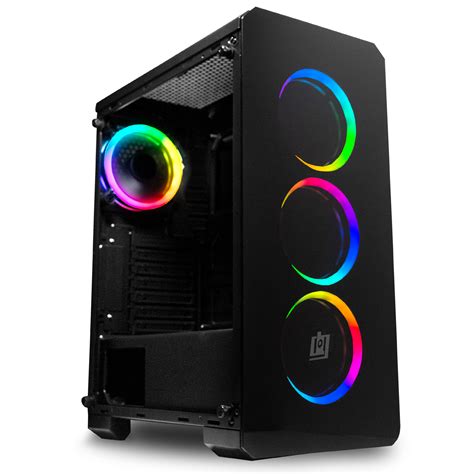 Deco Gear Mid-Tower PC Gaming Computer Case - Full Tempered Glass LED Lighting 843342183266 | eBay