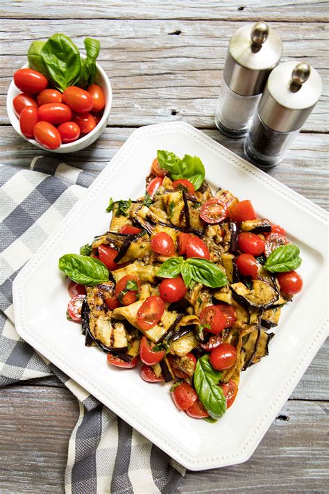 Grilled Eggplant & Tomato Salad Recipe | Italian Food Forever