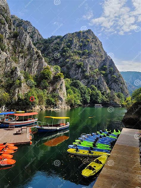 Boats and Kayak in Matka Lake Skopje Stock Photo - Image of kayaking, matka: 298535242