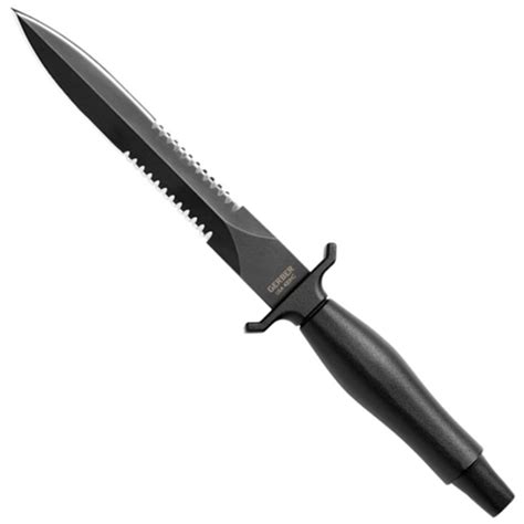 Gerber 22-01874 Mark II Combat Fixed Blade Knife, Black Combo Blade