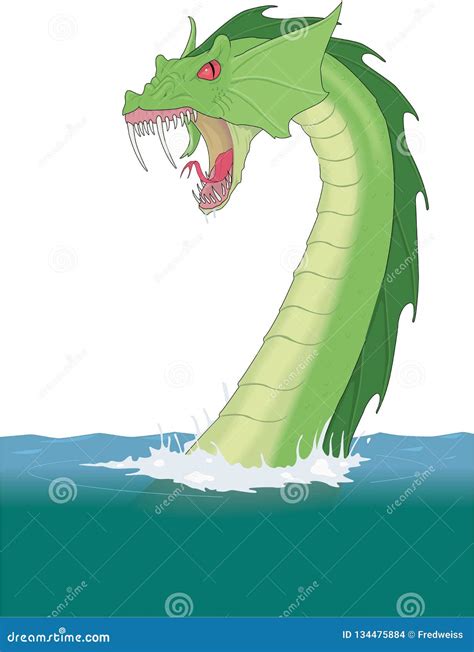 Sea Serpent Vector Illustration Stock Vector - Illustration of marine ...