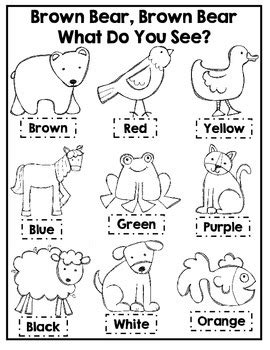 Brown Bear Brown Bear Coloring Activity by Courtney Santore | TPT