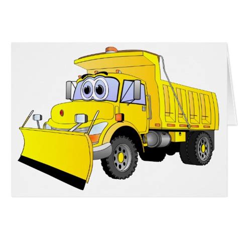 Yellow Snow Plow Cartoon Card | Zazzle