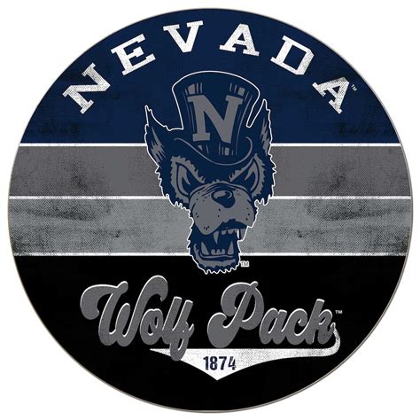 Nevada Wolf Pack 20'' x 20'' Retro Logo Circle Sign