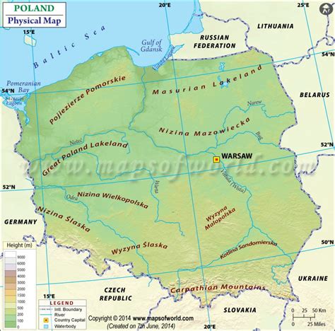 Physical Map of Poland