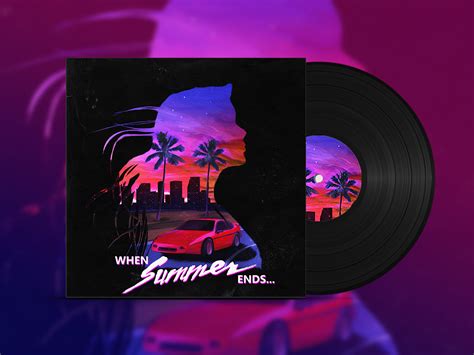 When Summer Ends - Synthwave Album Cover on Behance