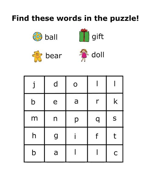 Puzzle Words Worksheet to Print | 101 Activity