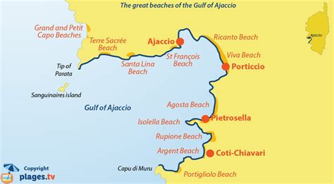 Corsica Beaches Map