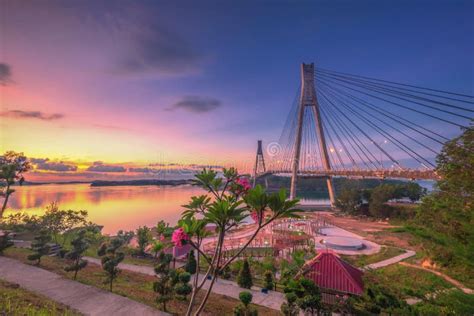 Wonderful Sunset at Barelang Bridge Batam Island Indonesia Stock Image ...