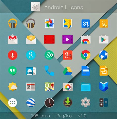 Android L Flat Icons Pack | Windows10 Themes I Cleodesktop