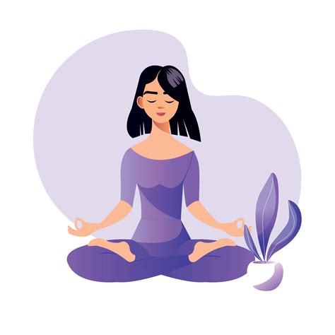 Meditating woman semi flat color vector character set. Sitting figure. Full body person on white ...