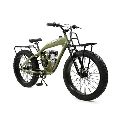 PHATMOTO ALL TERRAIN Fat Tire 2021 - 79cc Motorized Bicycle (Matte Army Green) - Walmart.com ...