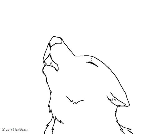 Sad Wolf Howling lineart by Ariasong7 on DeviantArt