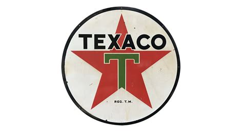 Large 1950s Texaco Gas Station Porcelain Sign, Double-Sided 72-in at ...