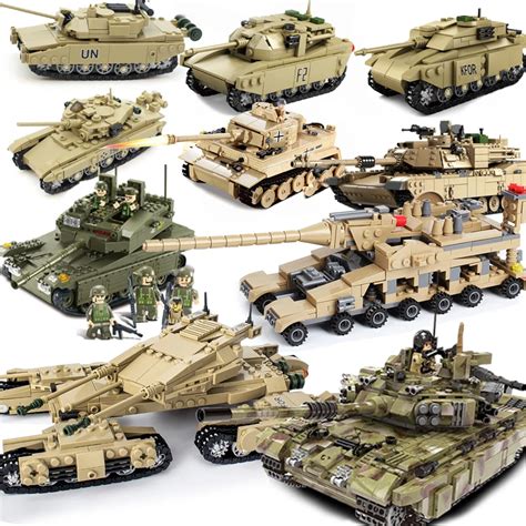 2018 Tank Ww2 Tiger M1A2 Sets Legoing Military Model Building Kits Blocks Army World War 2 Kids ...