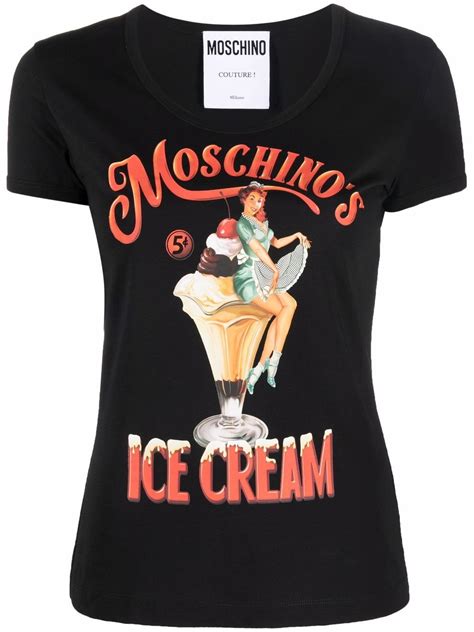 Shop Moschino logo-print cotton T-shirt with Express Delivery ...