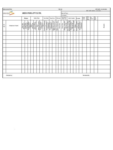 PPE Checklist, REV-02 (11.10.2023) | PDF | Equipment | Consumer Goods