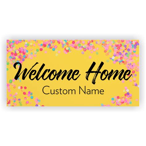 Welcome Home Banner with Confetti - Custom Signs