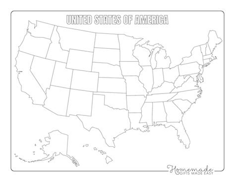 Free Printable Blank US Map (PDF Download)