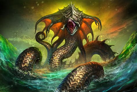 ArtStation - Sea snakes. Морской змей.