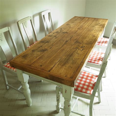 Vintage French Country Pine Farmhouse Dining Table & 6 Chairs Rustic Kitchen Shabby Chic | in ...