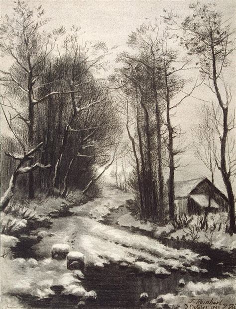 Winter Landscape Drawing at GetDrawings | Free download