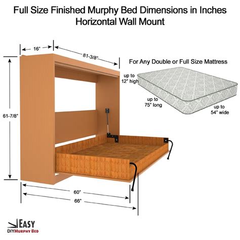 horizontal full murphy bed | Murphy bed diy, Horizontal murphy bed, Murphy bed