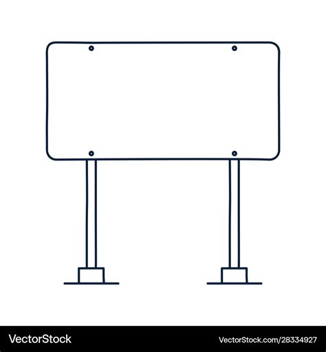 Rectangle road traffic sign icon in outline Vector Image