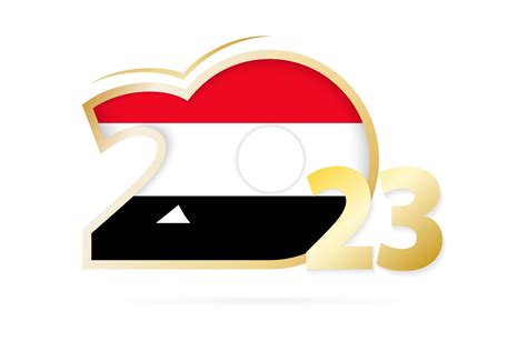 Year 2023 with Yemen Flag pattern. 12671975 Vector Art at Vecteezy