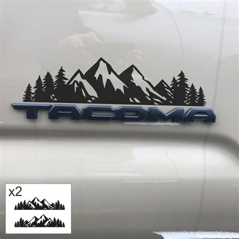 💦11.5" x 3" inch waterproof vinyl pine trees decal SET 👍Perfect for your vehicle name badges ...