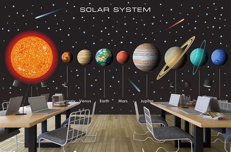 3D Planetary Solar System 174 Wall Murals | AJ Wallpaper