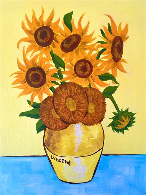 Learn to paint Van Gogh Sunflowers – Paintvine®