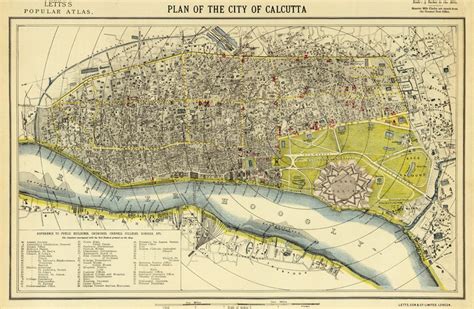 Old Map of Calcutta Old City Plan Old Map Print on Coated - Etsy