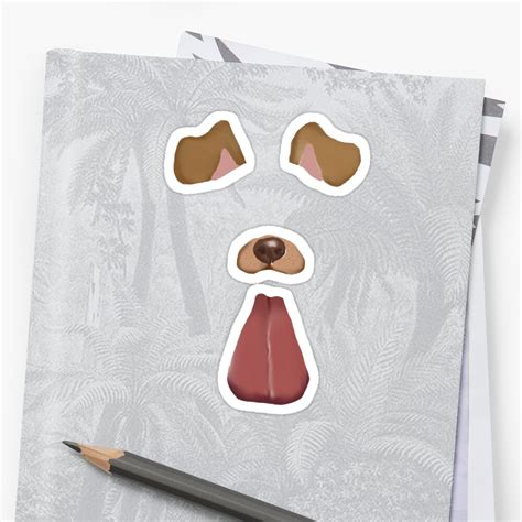 "Puppy Dog Face Filter Drawing " Sticker by sameileen | Redbubble