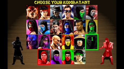 Mortal Kombat 2 Character Select