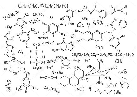 Hand drawn chemistry formulas Stock Photo by ©undrey 122290228